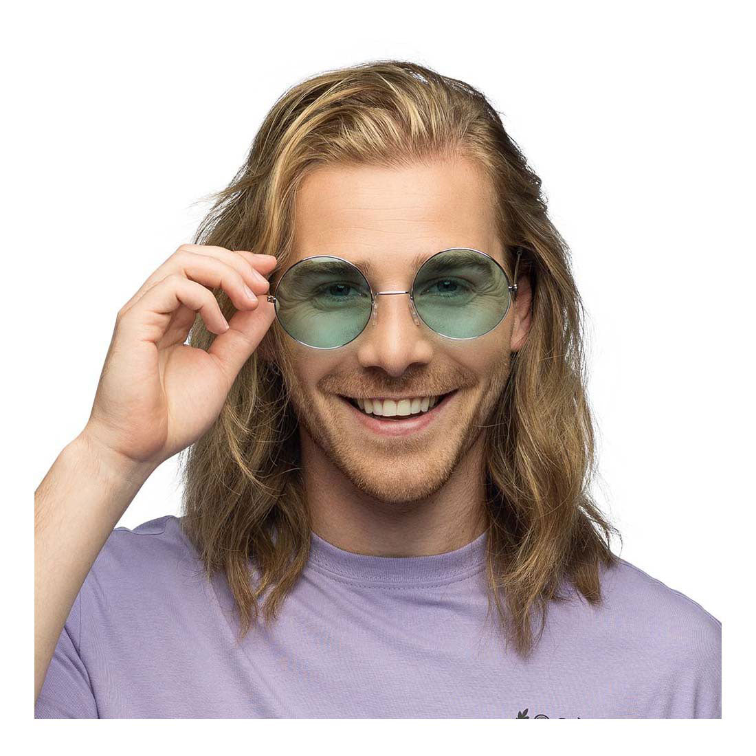 Boland Partybril hippie xl groen