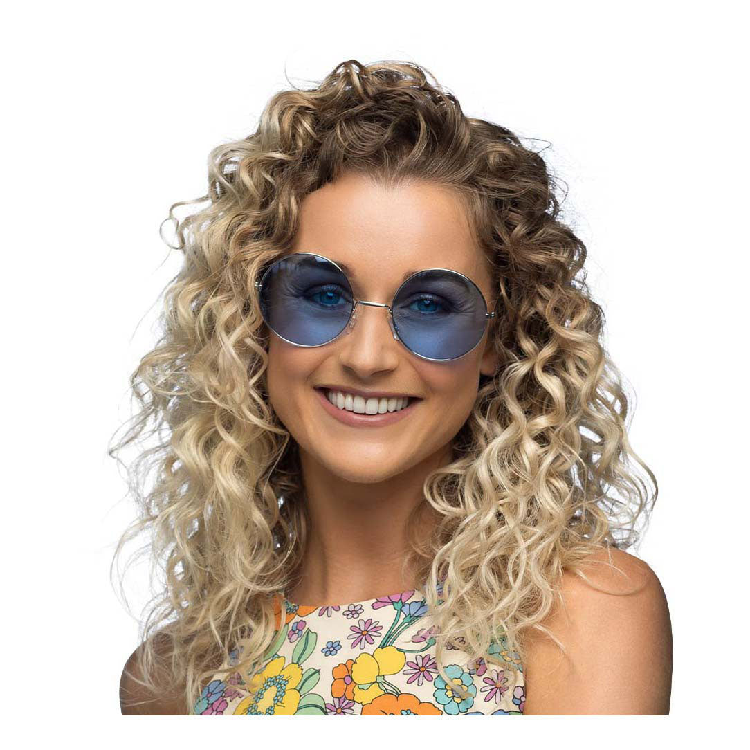 Boland Partybril hippie xl blauw