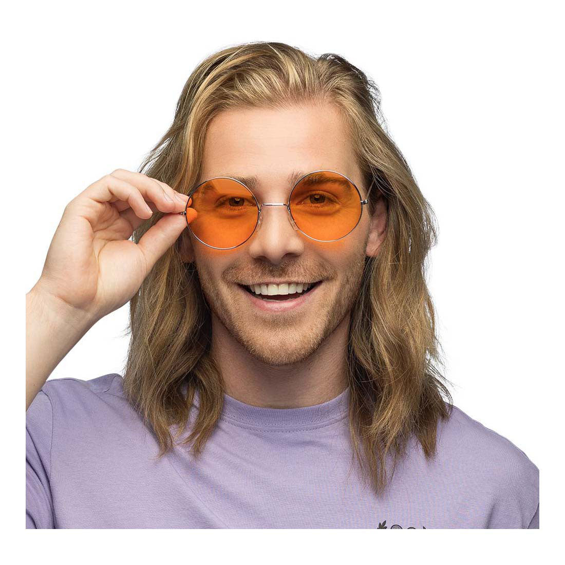 Boland Partybril hippie xl oranje