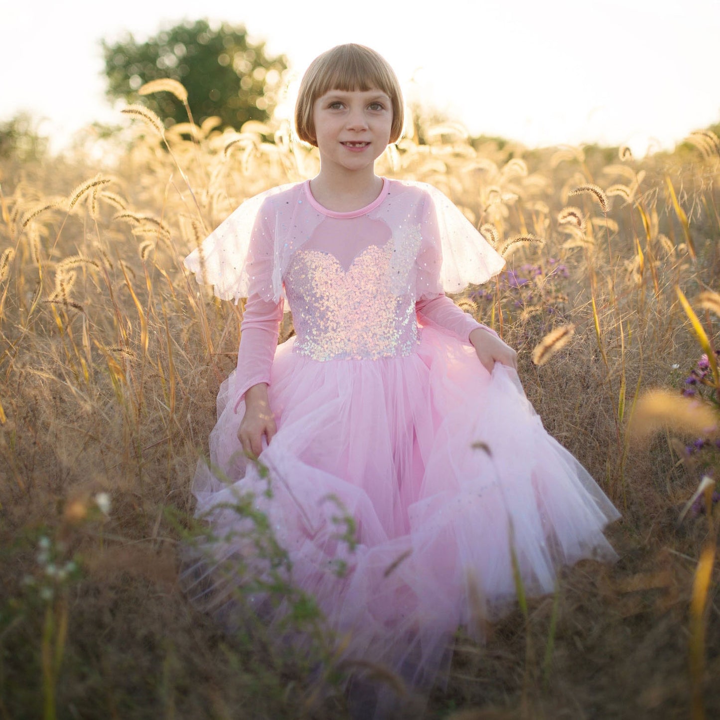 Great Pretenders Verkleedjurk prinses roze elegant, 7-8 jaar