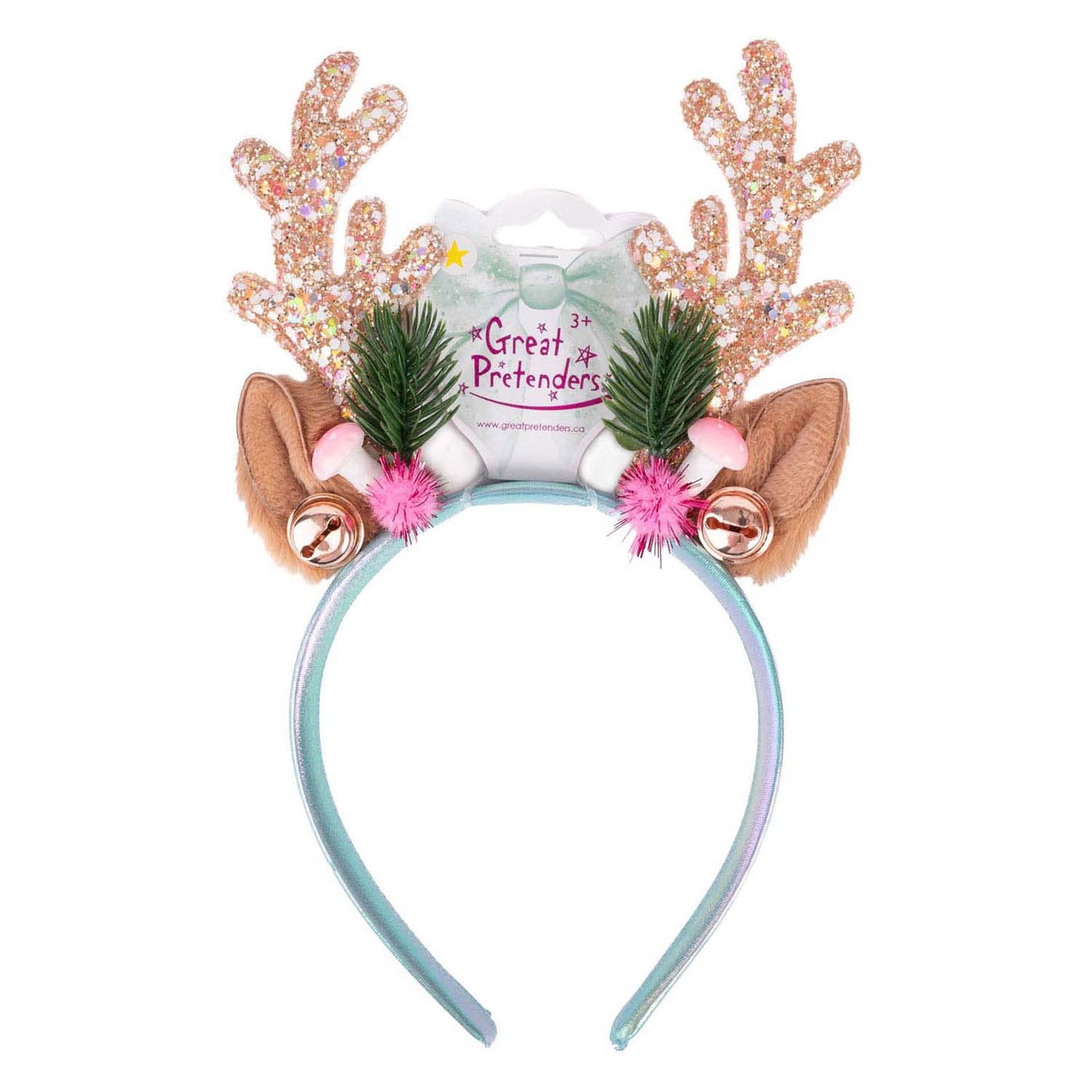 Great Pretenders Holiday rudolph haarband - roze mint