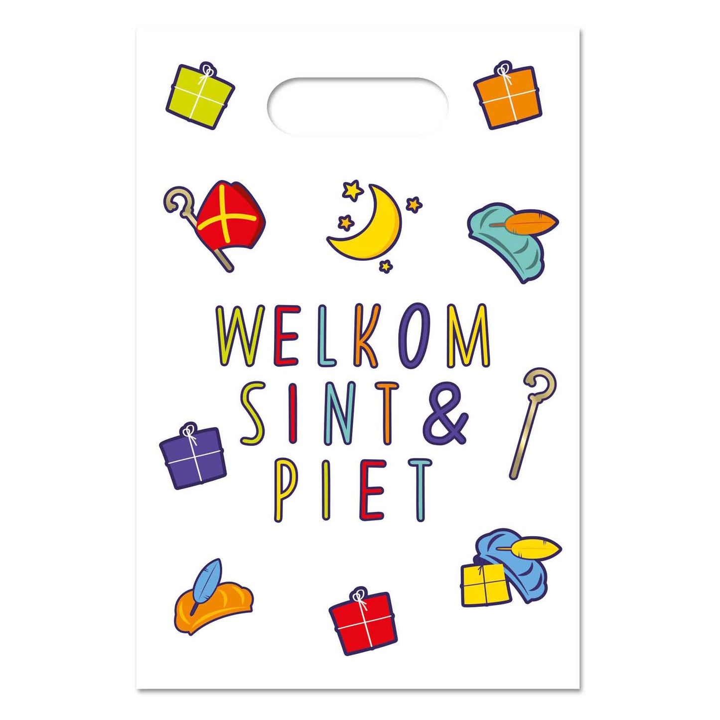 Haza Witbaard Uitdeelzakjes welkom sint piet, 6st