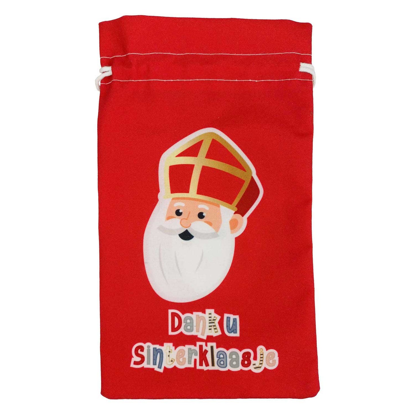 Haza Witbaard Pepernotenzakje dank u sinterklaasje sint co. - 15x25cm
