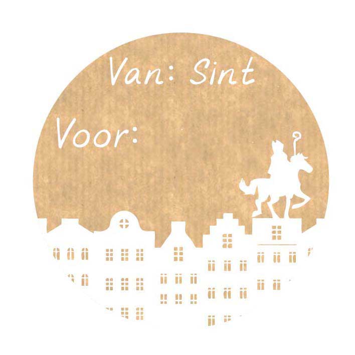 Haza Witbaard Etiketten kraft sint - 1000st.