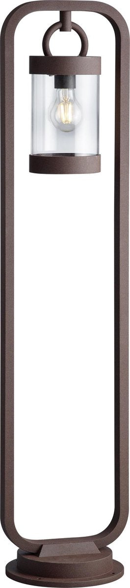 TRIO sambesi - paalverlichting - roestkleur - excl. 1x e27 4w - schemeringsensor - buitenverlichting - ip44