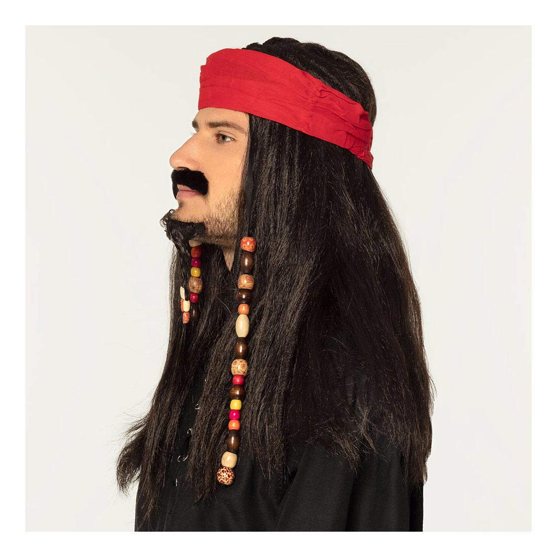 Boland Pruik tobias met bandana, snor en baard