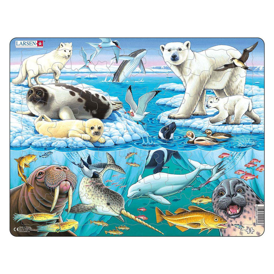 Larsen legpuzzel dieren - pooldieren, 75st.
