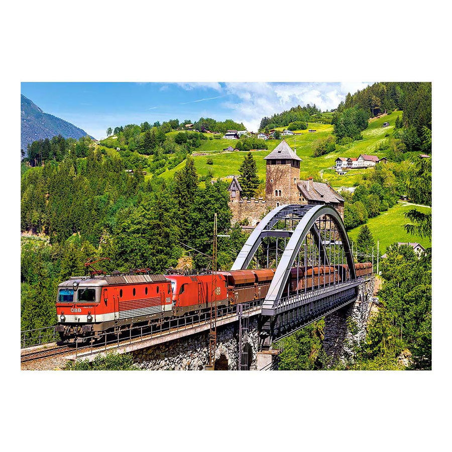 Castorland legpuzzel train on the bridge, 500st.