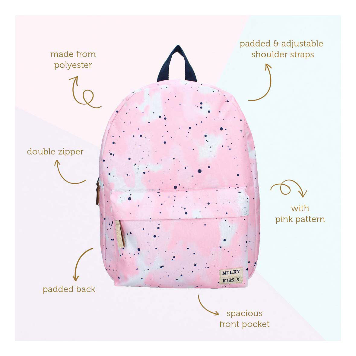 Milky Kiss rugzak bold style stippenprint