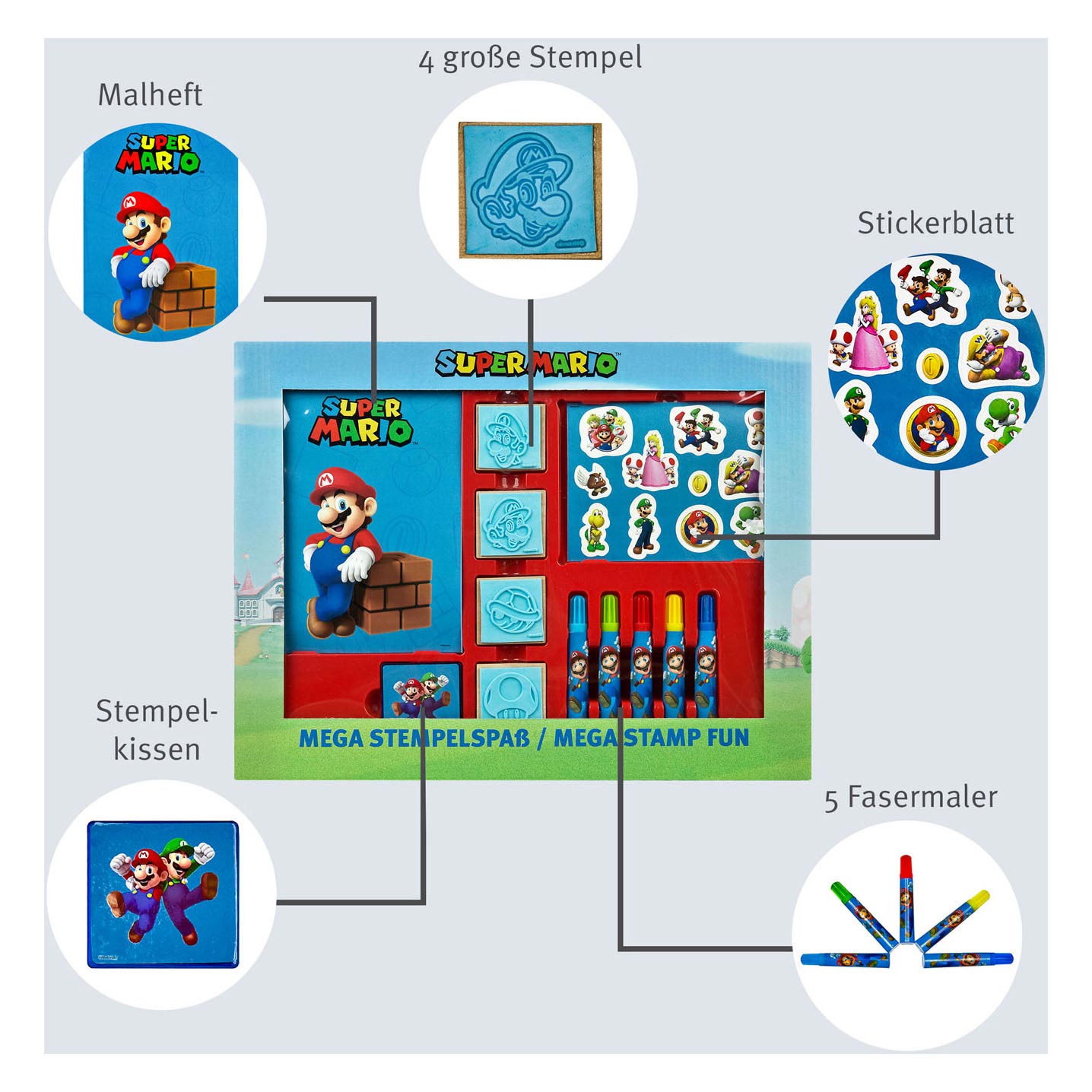 Undercover Super mario mega stempelset