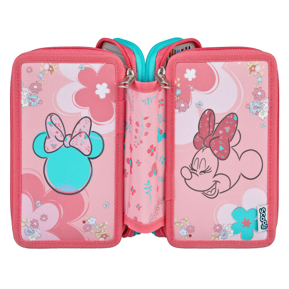 Undercover 3-vaks gevulde etui minnie mouse