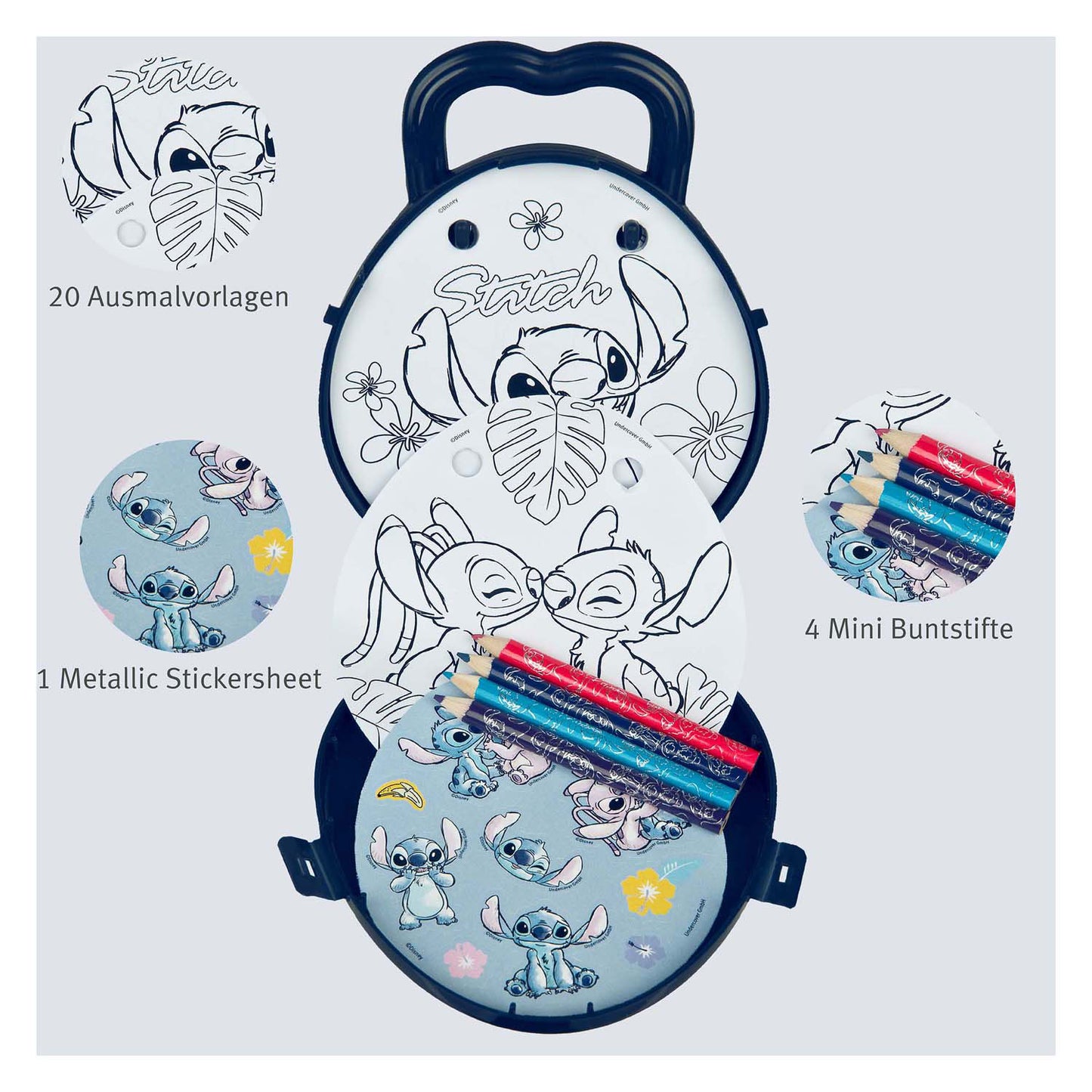 Undercover Kleurset to go stitch met kleurpotloden en stickers
