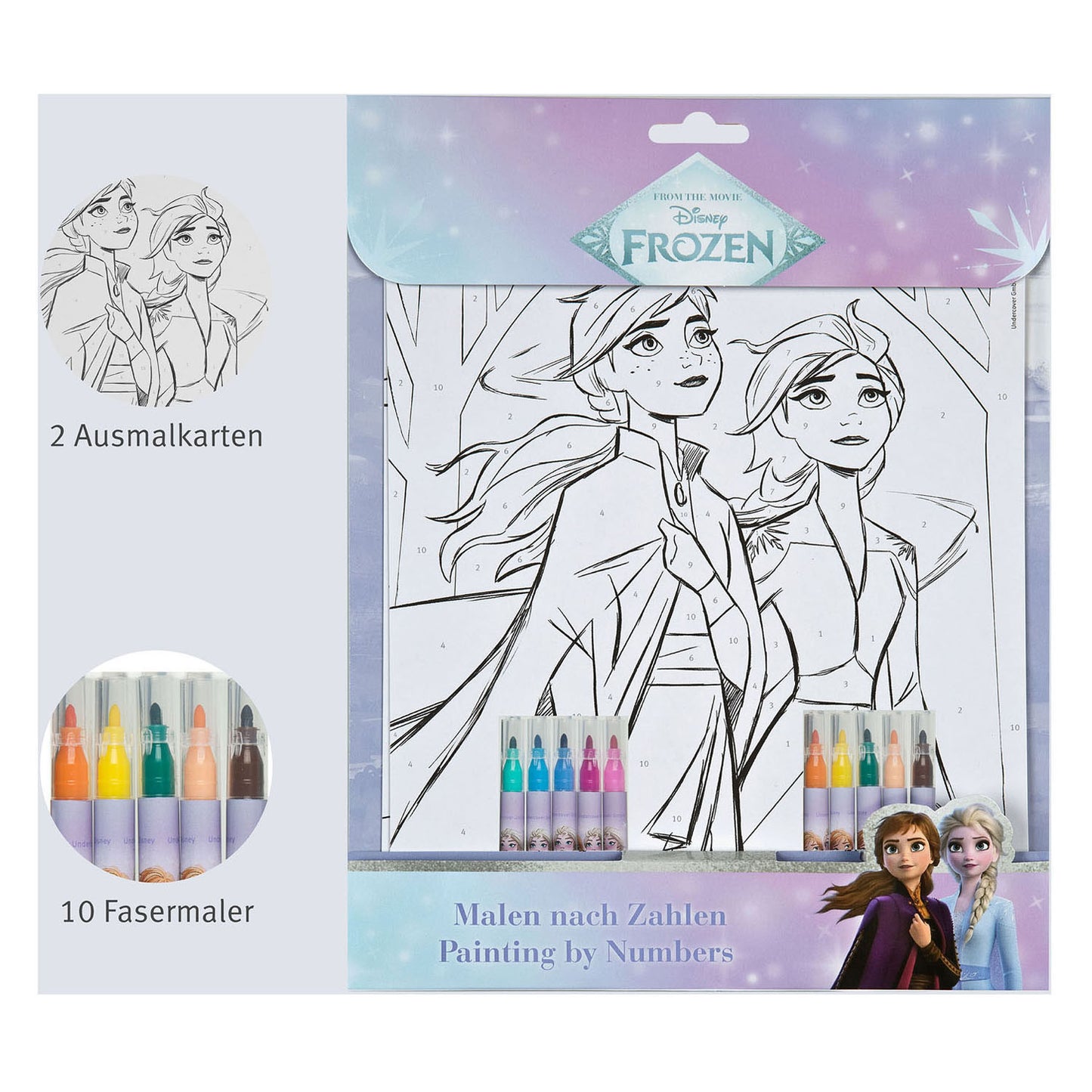 Undercover Kleuren op nummer set frozen