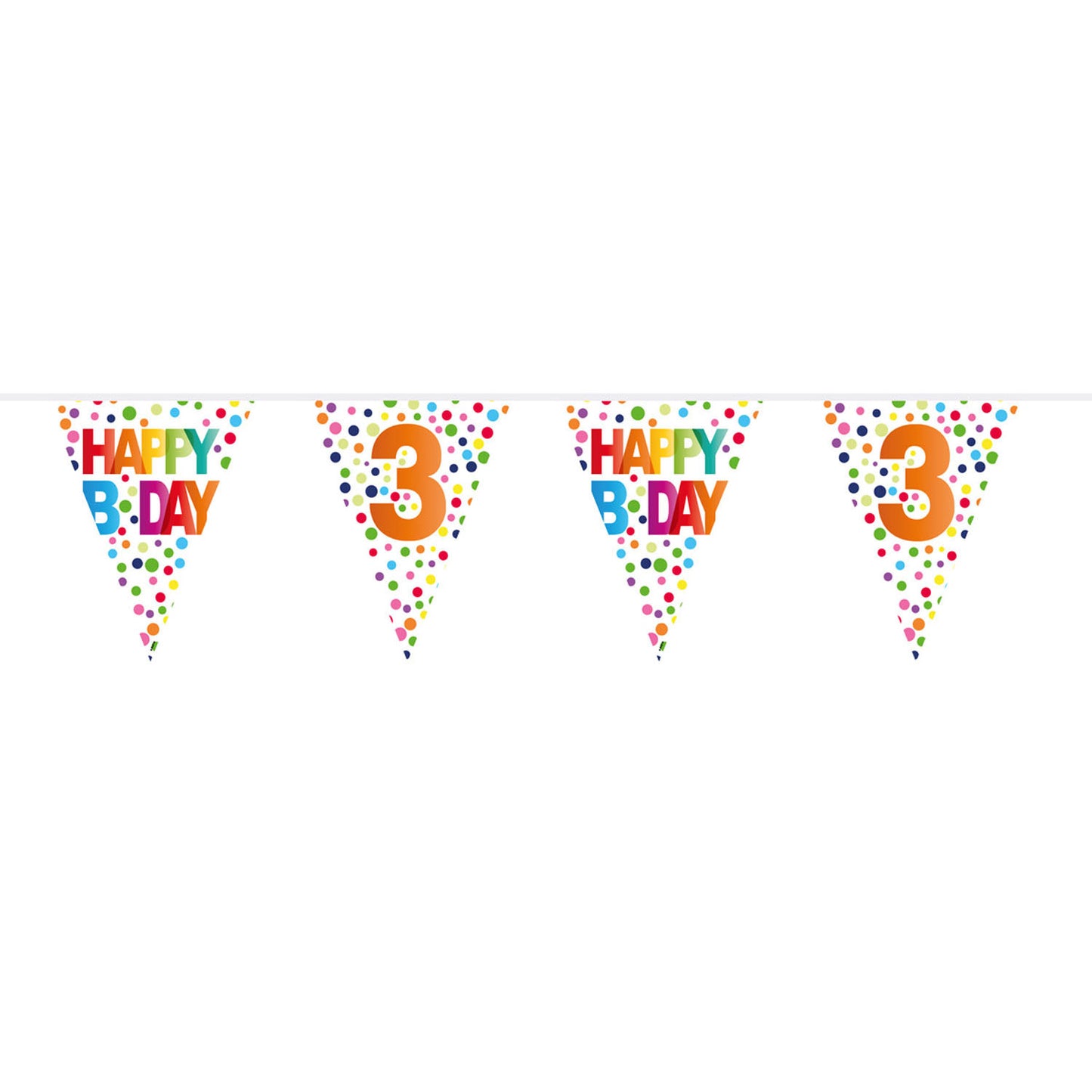 Folat BV Vlaggenlijn confetti 3 jaar, 10mtr.