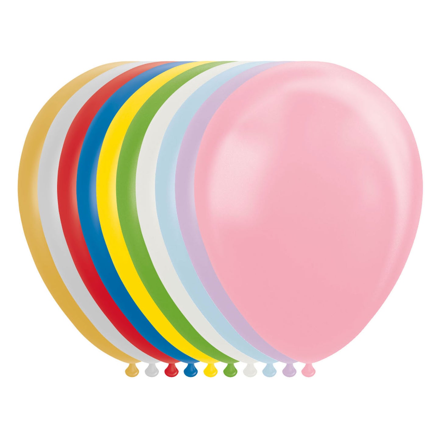 Globos Ballonnen metallic pearl mix kleuren 30cm, 100st.