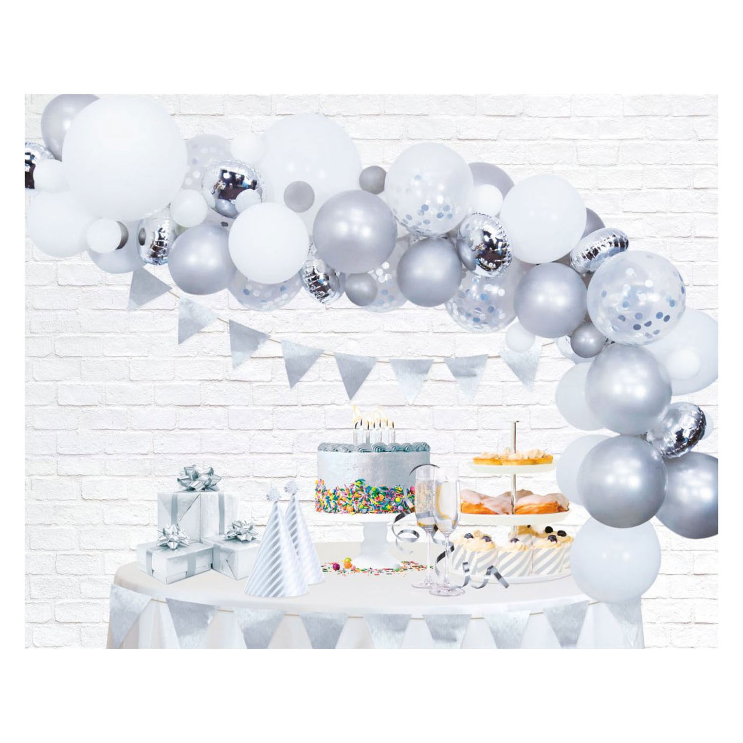Globos Ballonnen boog set zilver