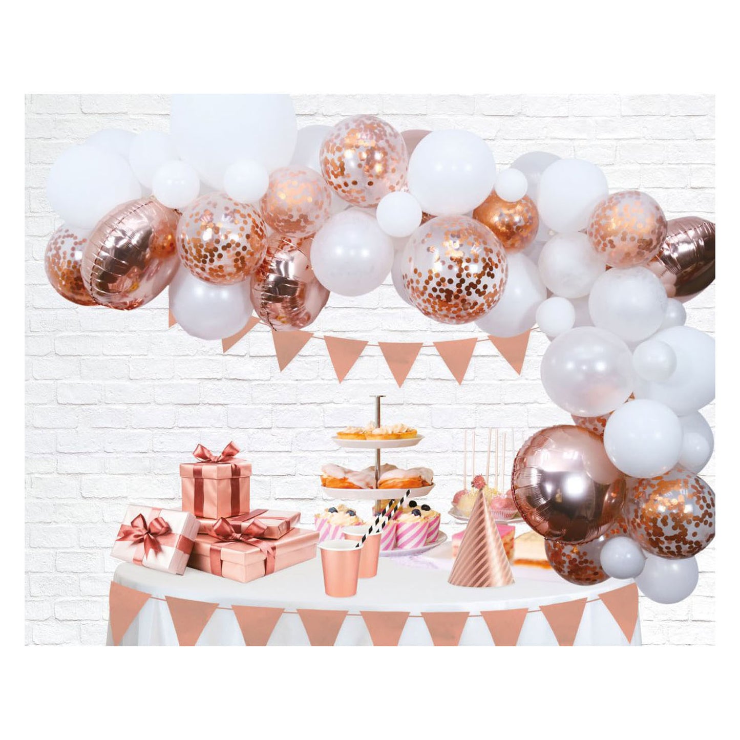 Globos Ballonnen boog set rose goud