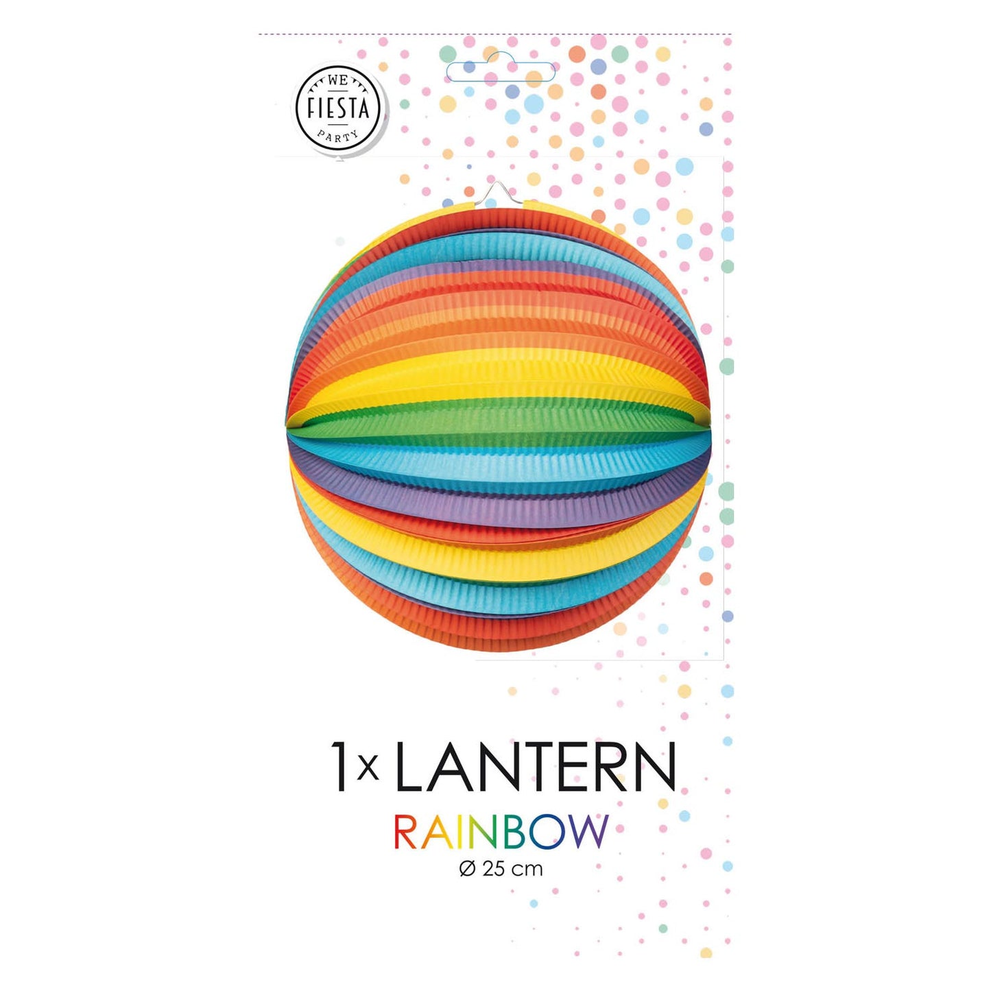 Globos Papieren lantaarn rond regenboog, 25cm