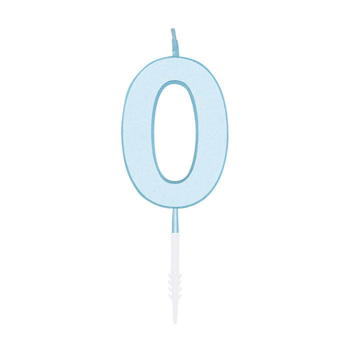 Globos Taartkaars 4,5cm pastel blauw no. 0