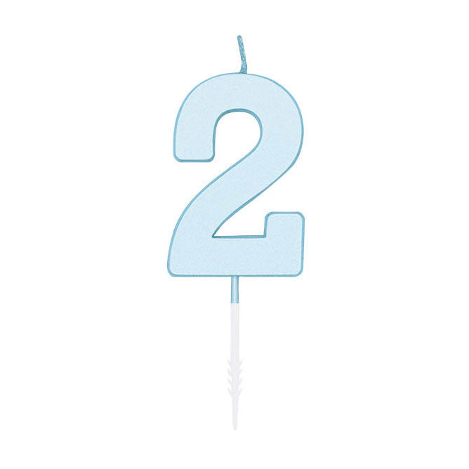 Globos Taartkaars 4,5cm pastel blauw no. 2
