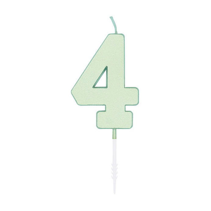 Globos Taartkaars 4,5cm pastel mint no. 4