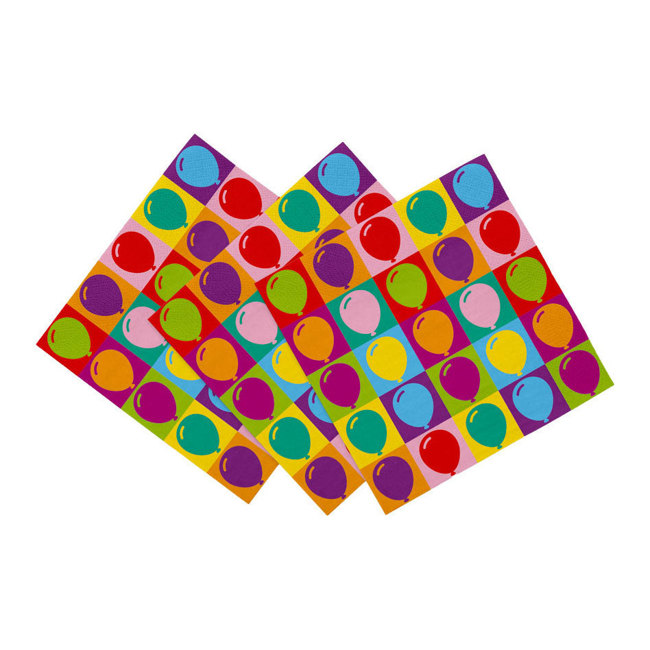 Globos Papieren servetten 33x33cm pop party - 20st.