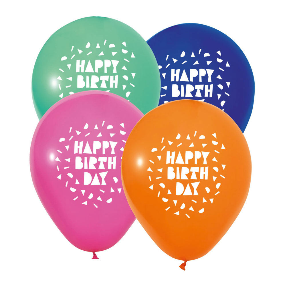 Globos Ballonnen 12 inch happy birthday - 8st.