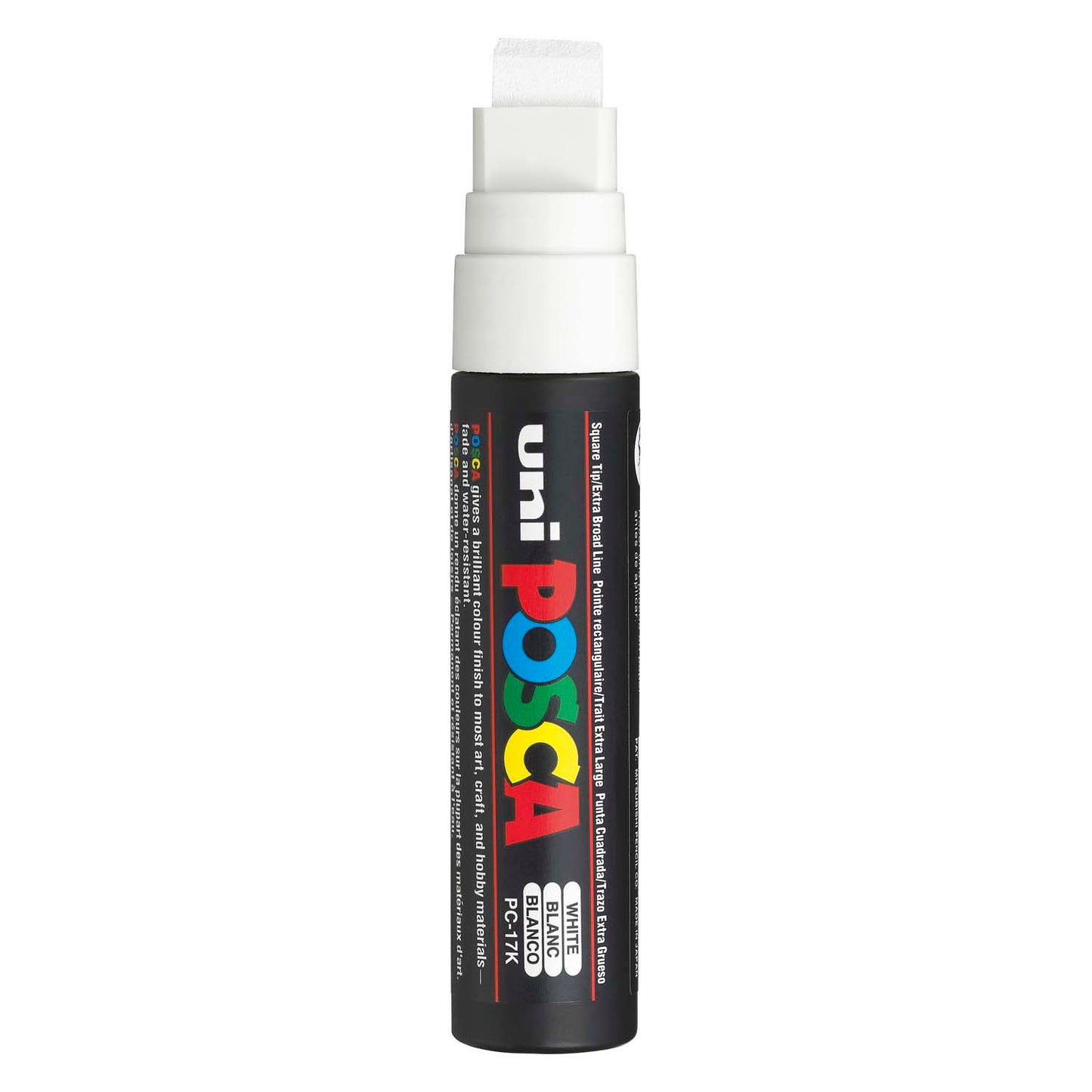 Uni Posca verfmarker 17k wit - blokpunt 15mm