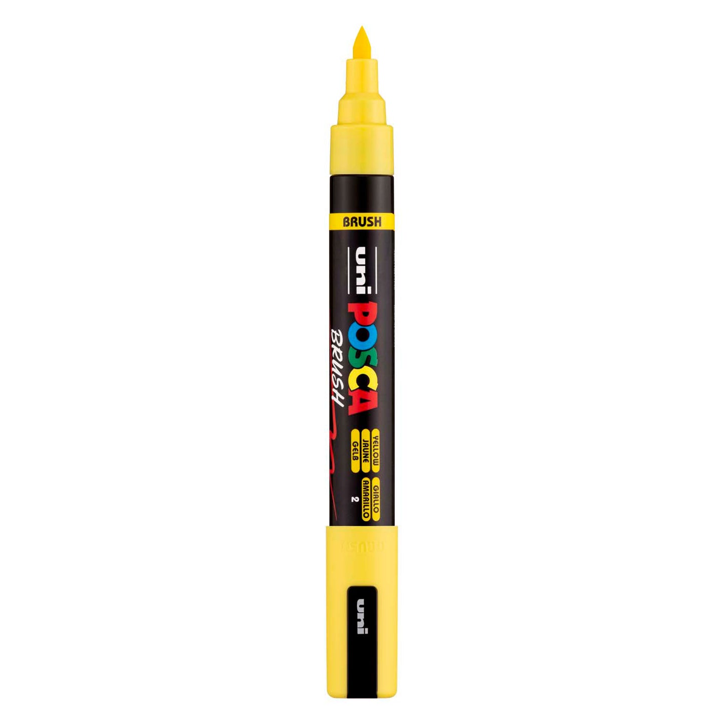 Uni Posca brushmarker pc5br geel - brushpunt 1-4 mm