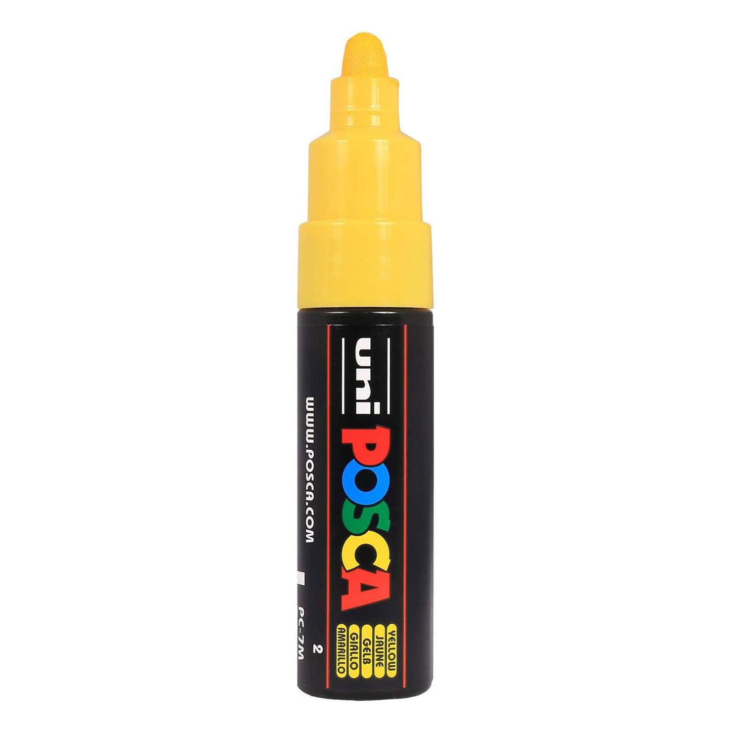 Uni Posca verfmarker 7m geel - conische punt 4,5mm