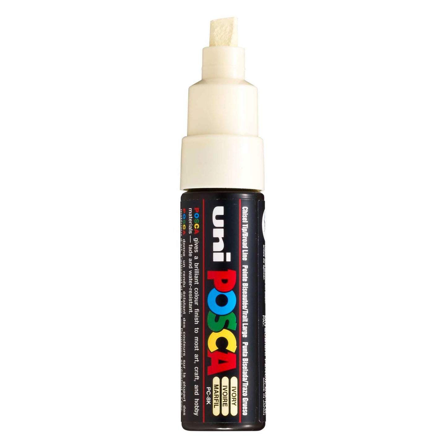 Uni Posca verfmarker 8k ivoor - beitelpunt 8mm