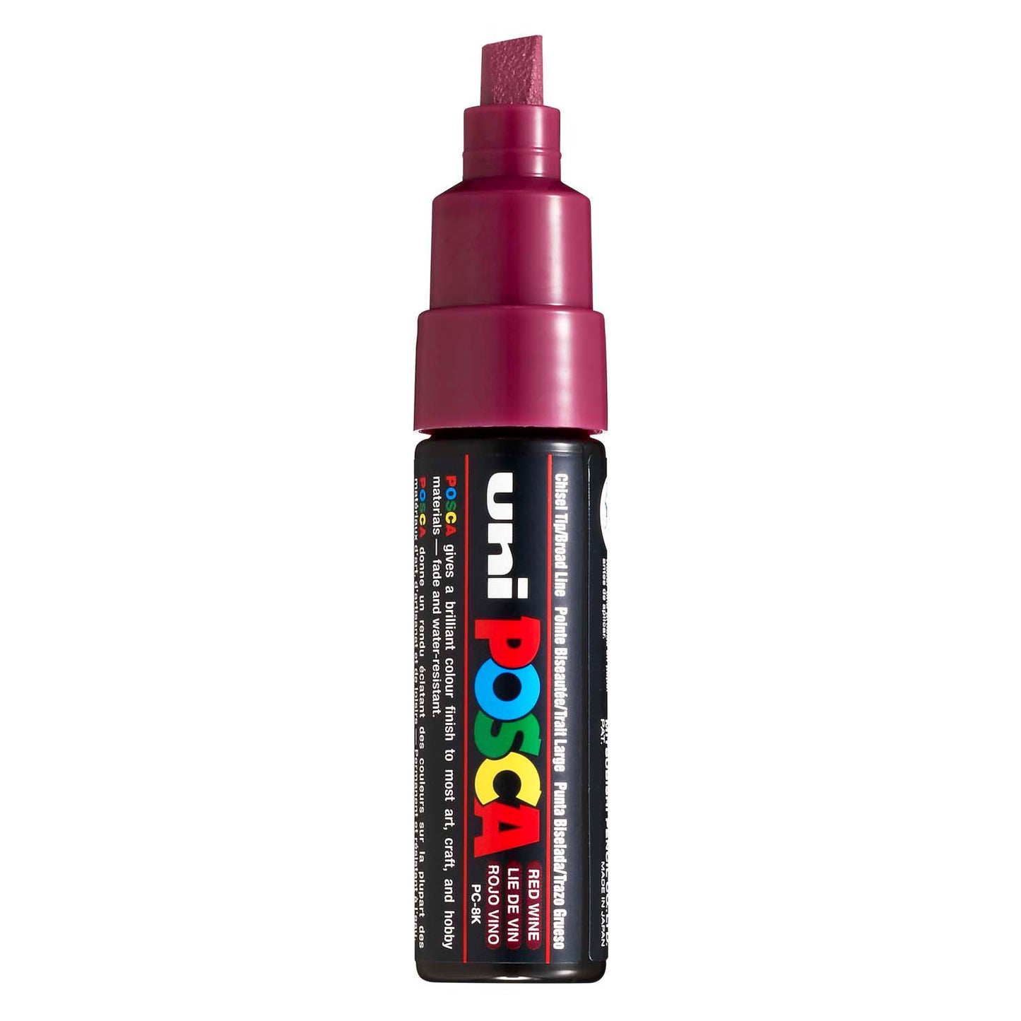Uni Posca verfmarker 8k wijnrood - beitelpunt 8mm