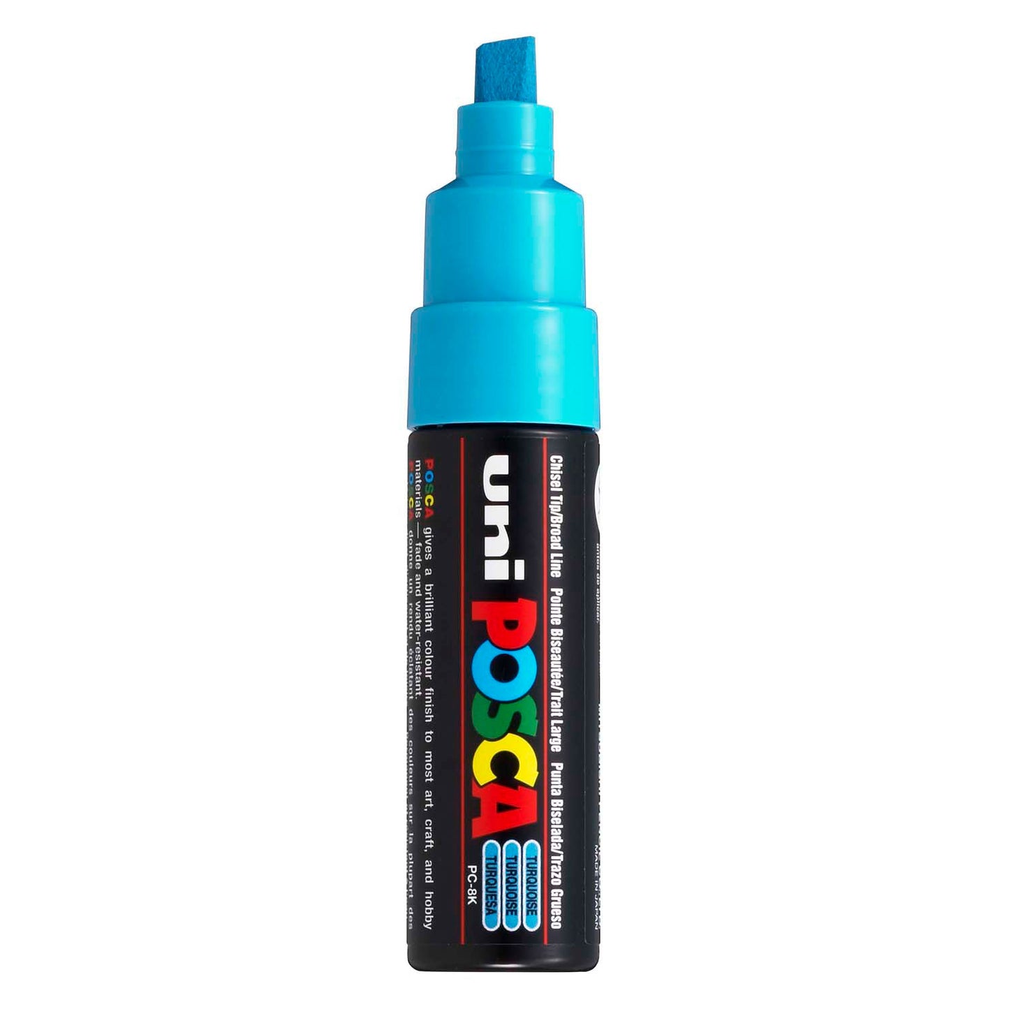 Uni Posca verfmarker 8k turquoise - beitelpunt 8mm