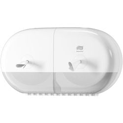 Toiletpapier dispenser Tork T9 SmartOne Mini Twin Elevation afsluitbaat wit