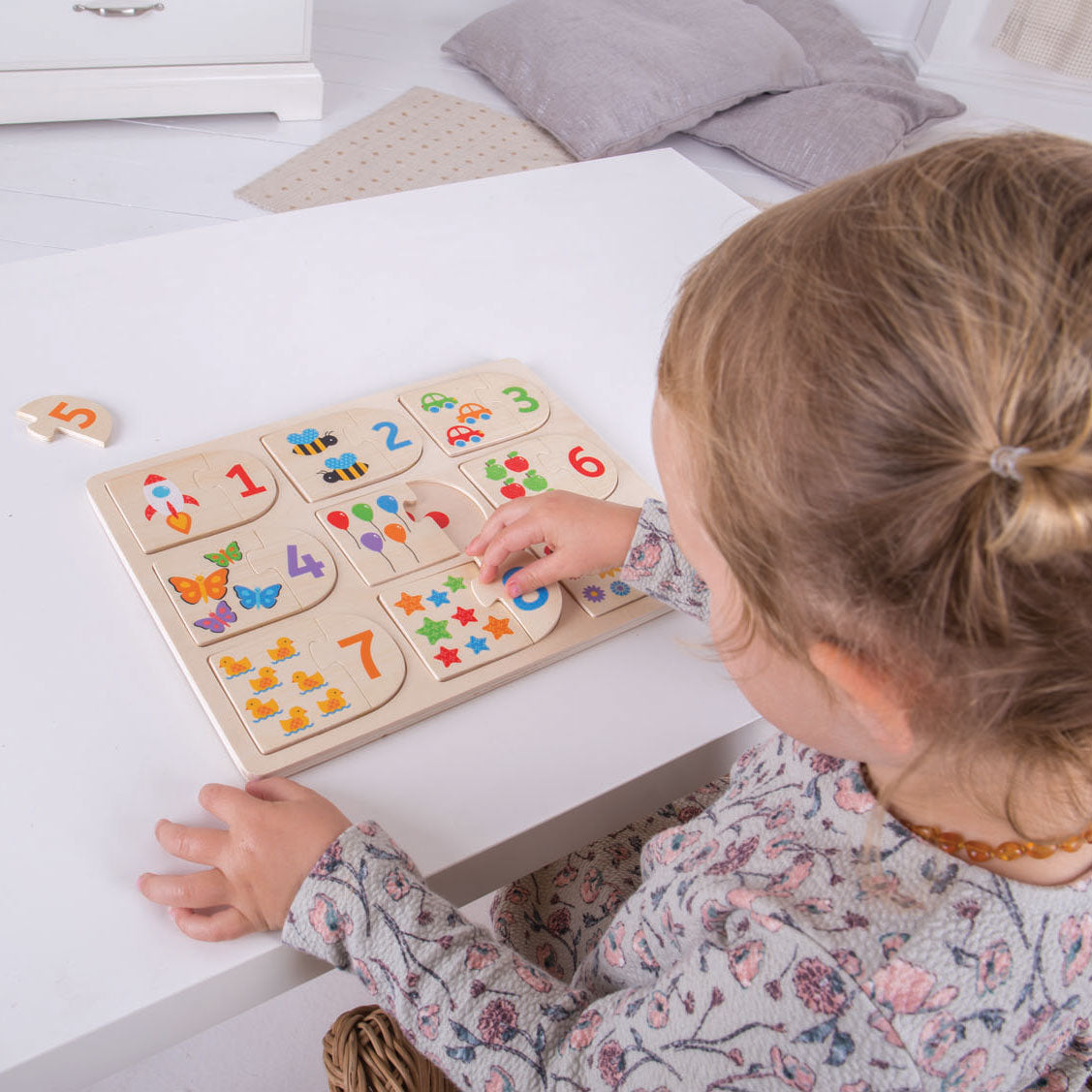 Bigjigs Toys Bigjigs houten leerpuzzel getallen, 18dlg.