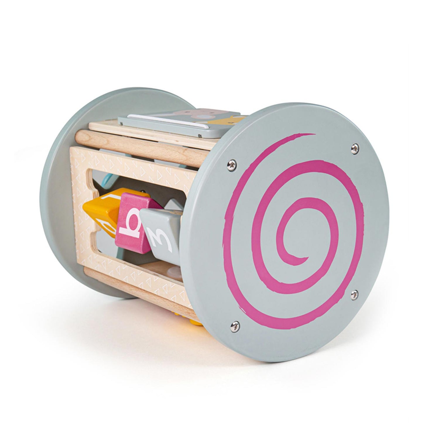 BIGJIGS Houten activity roller met vormenstoof - - vanaf 18 maanden