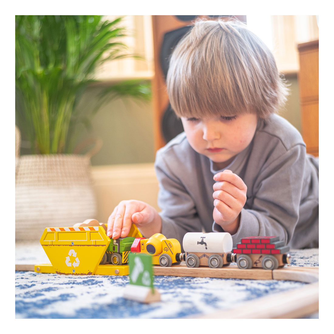 BIGJIGS houten trein constructie met lading