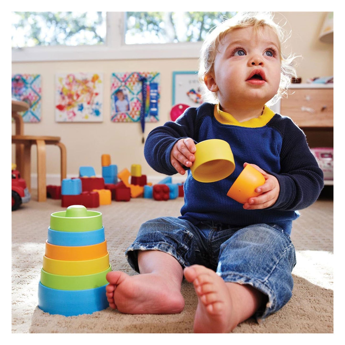 Green Toys stapeltoren rond, 8dlg.