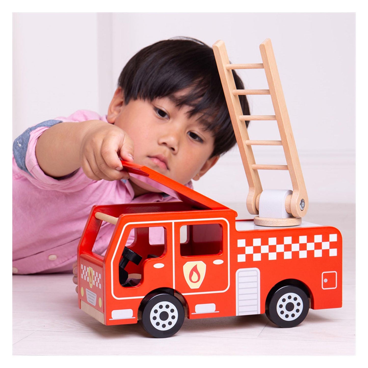 BIGJIGS houten brandweerwagen