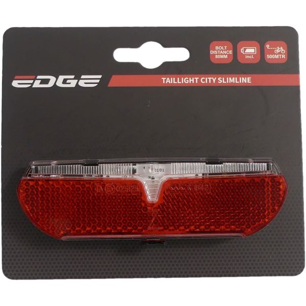 Edge Dragerachterlicht city slimline - 80mm - incl. batterijen