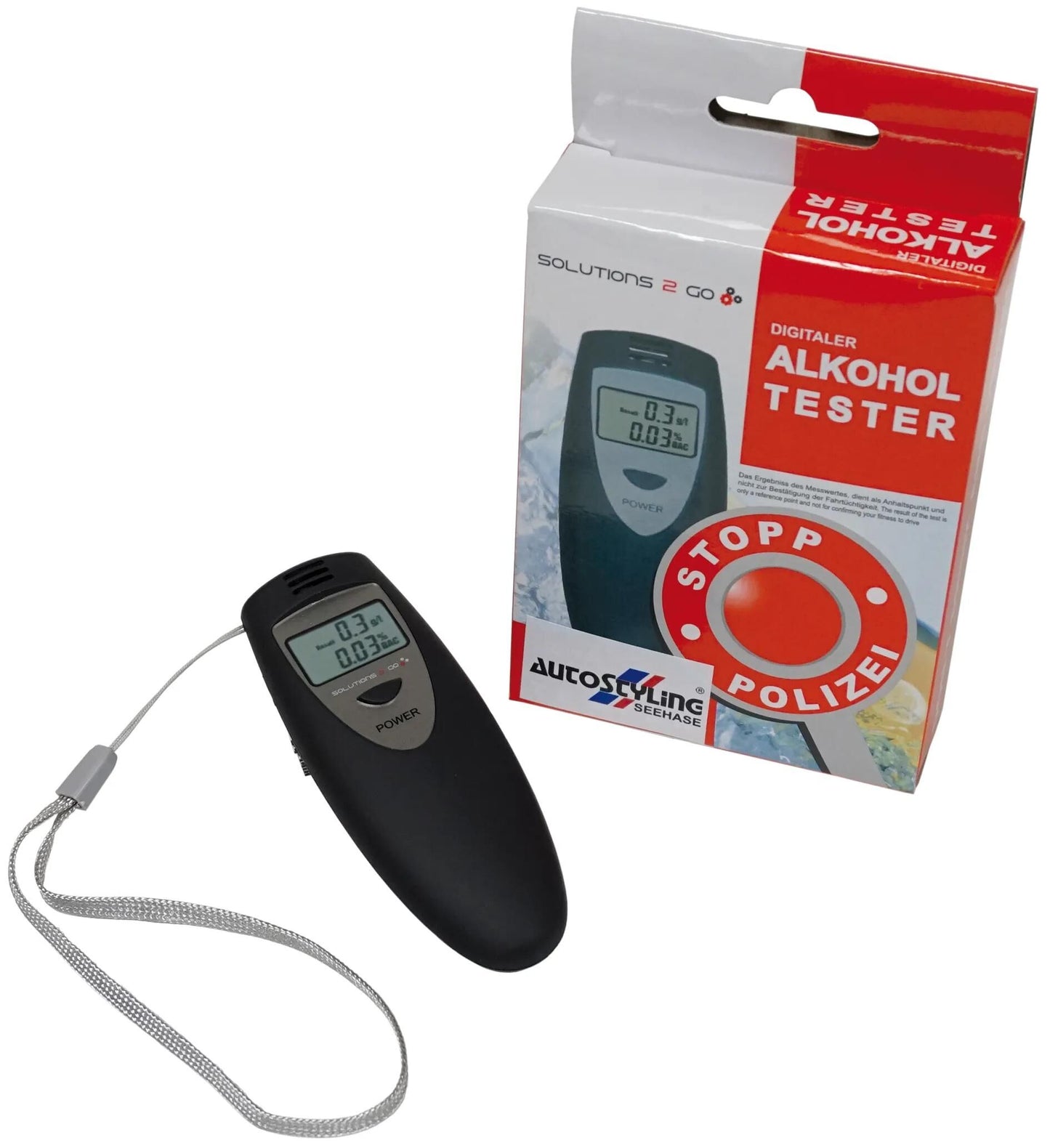 AUTOSTYLING SEEHASE alkoholtester solutions 2 go digital breathalyzer