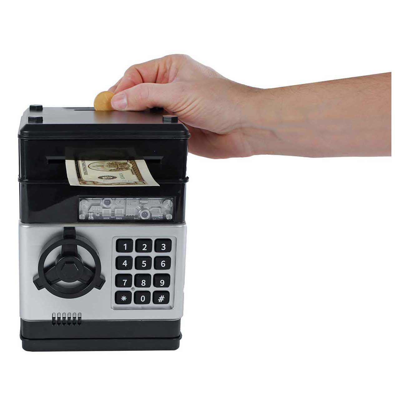 VAN MANEN Geldkluis met geheime code zwart, 19,5cm