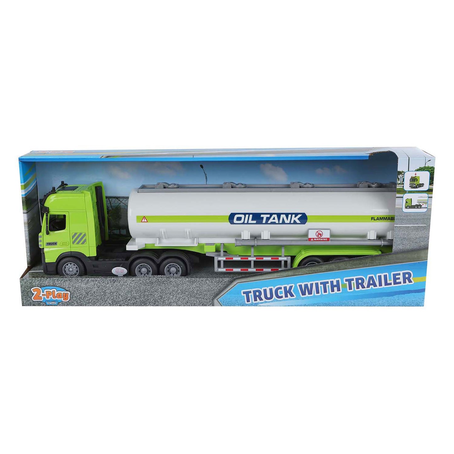 2-Play vrachtwagen met tankoplegger 38cm