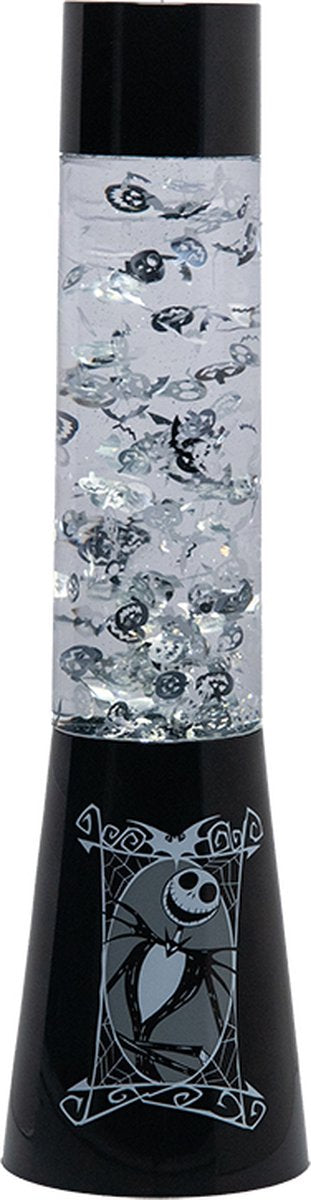 Paladone Nightmare before christmas flow lamp 33 cm – officieel gelicentieerde disney sfeerlamp, halloween collectible met drijvende folie‑decoraties-