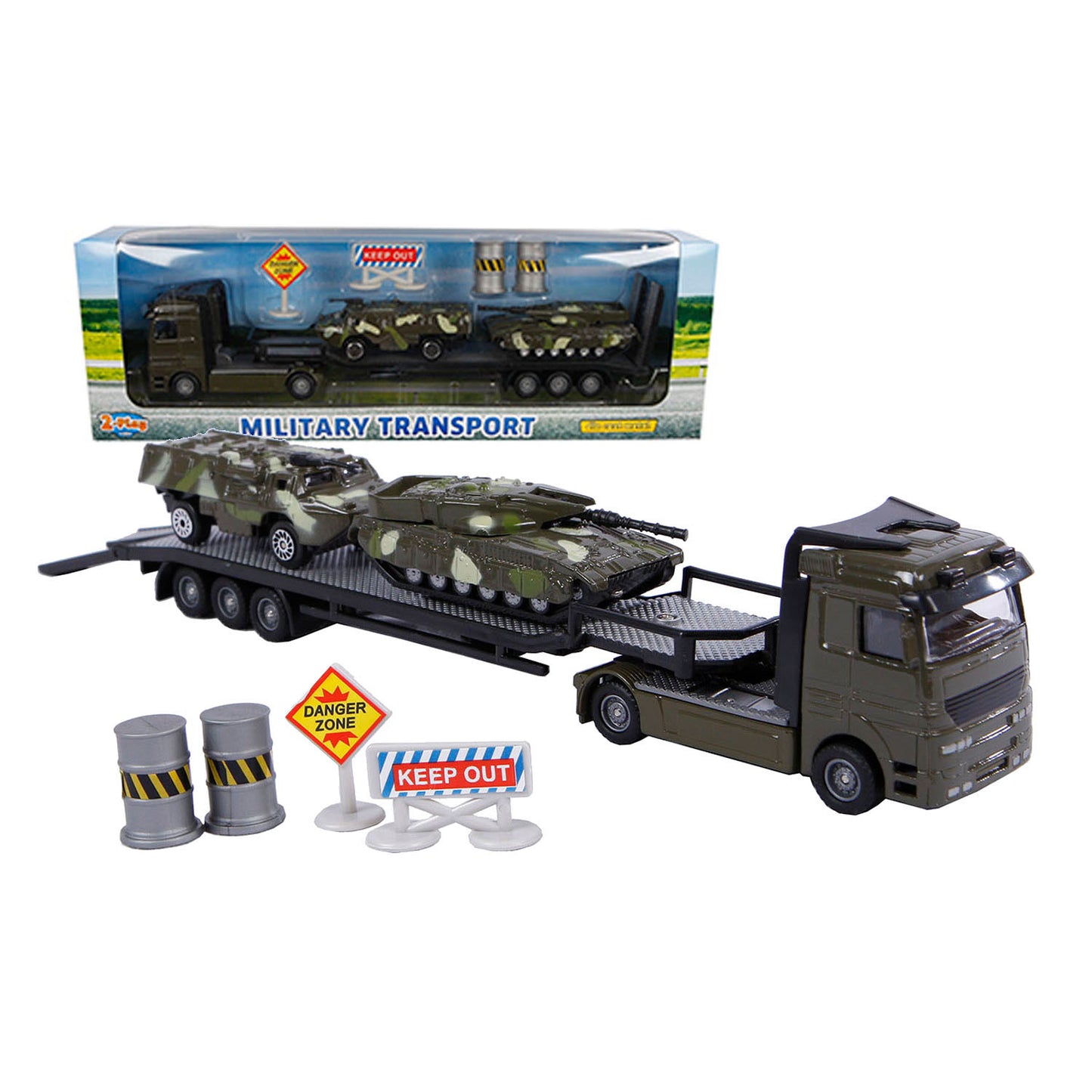 2-Play military transporter + tanks 24cm