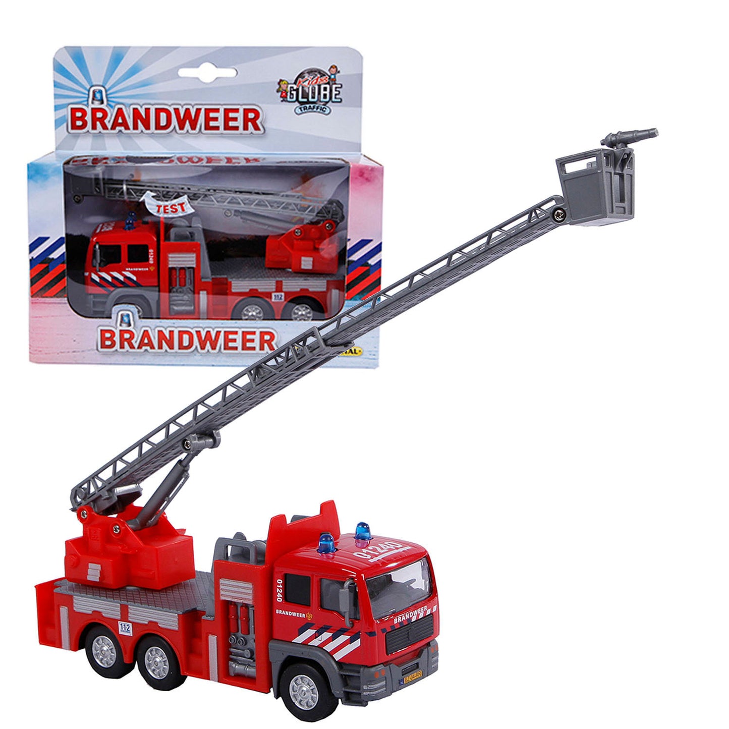 Kids Globe die-cast brandweer ladderwagen nl, 16cm