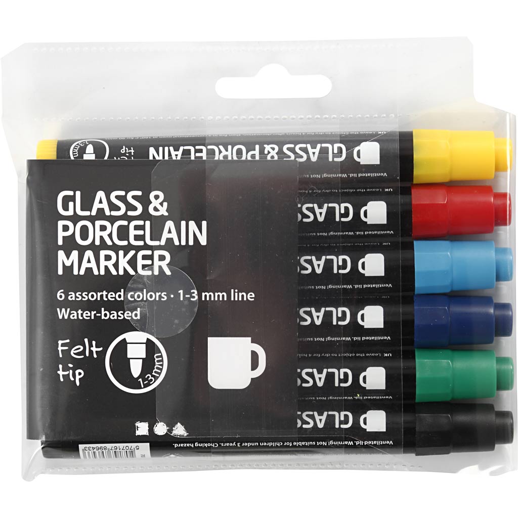 Creativ Company Https: www.cchobby.nl glas-en-porseleinstiften-lijndikte-1-3-mm-semi-dekkend-6-stuk-1-doos