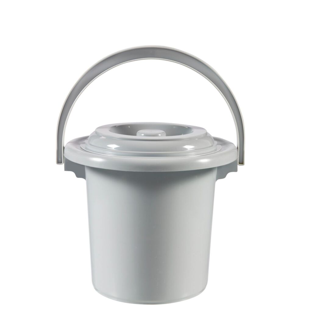 Curver toiletemmer+ deksel grijs 5ltr