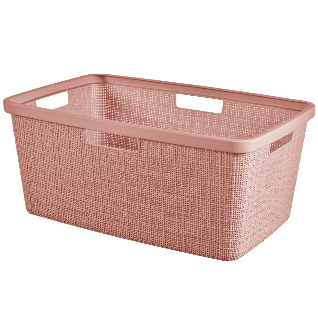 Curver wasmand jute-look 46l roze