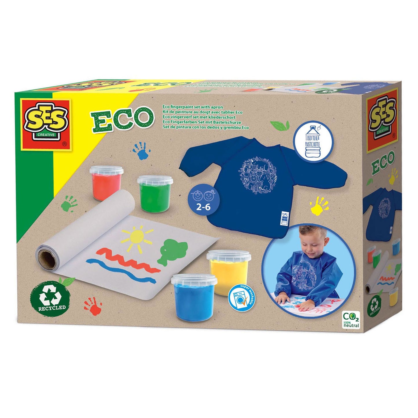 SES Creative Ses eco vingerverf set met kliederschort